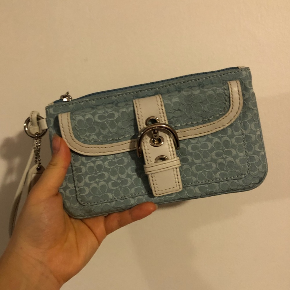 Vintage blue Coach wristlet